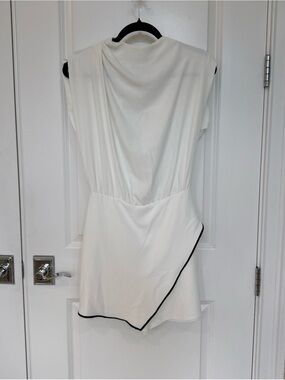 NWT Zara one piece shorts romper-White Sleeveless with Black Trim